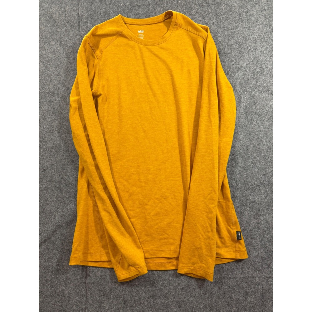 REI Co-op Womens Small Mustard Yellow Long Sleeve Base Layer Active Top Shirt